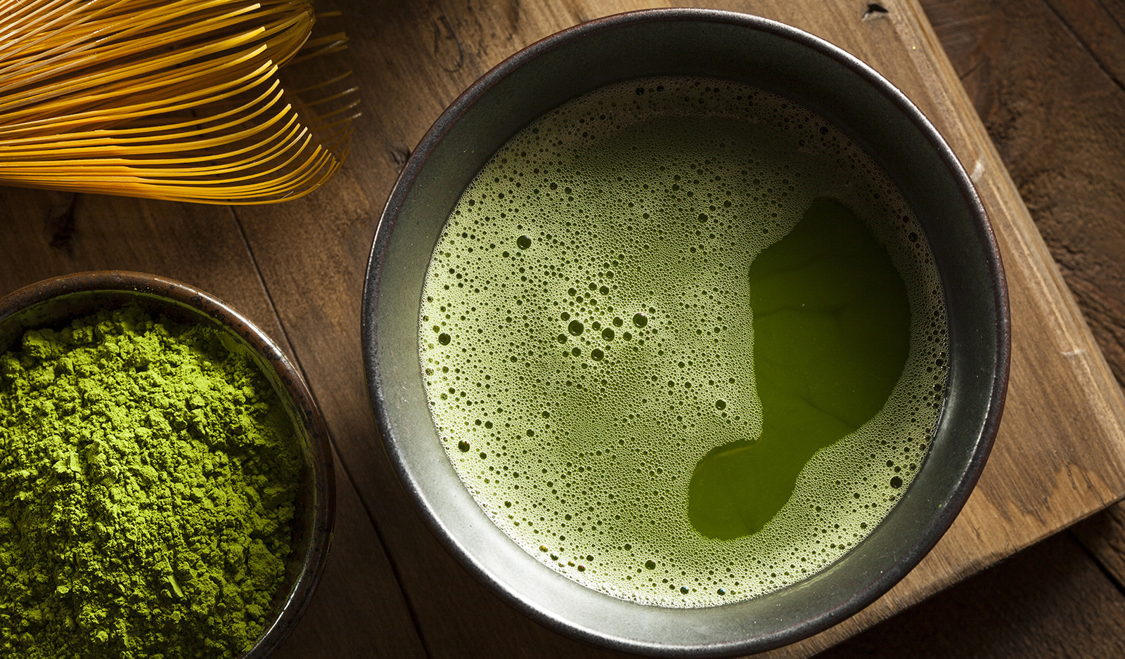 Green matcha tea - a great coffee alternative.