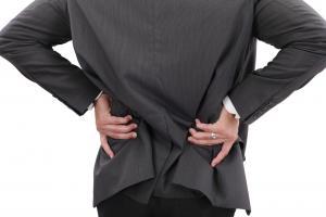 businessman with lower back pain