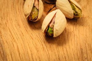 closeup of roasted pistachio nuts