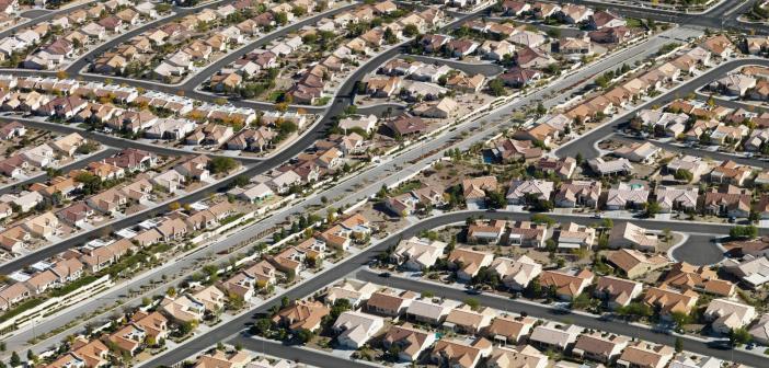 aerial view of urban streets in Las Vegas